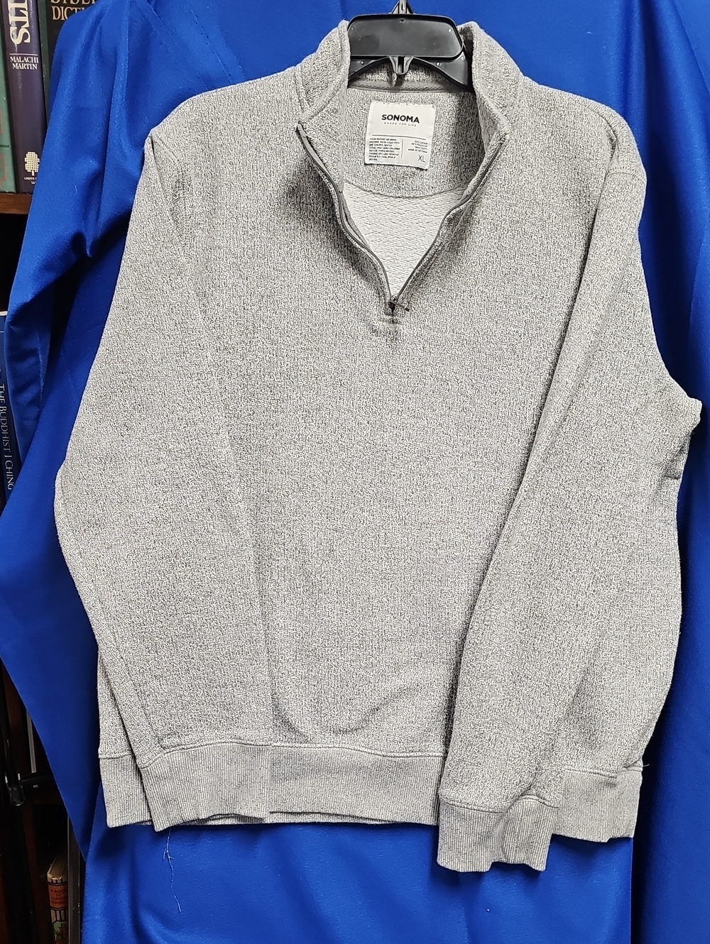 Sonoma Men's Quarter-Zip Pullover in Gray XL Like New